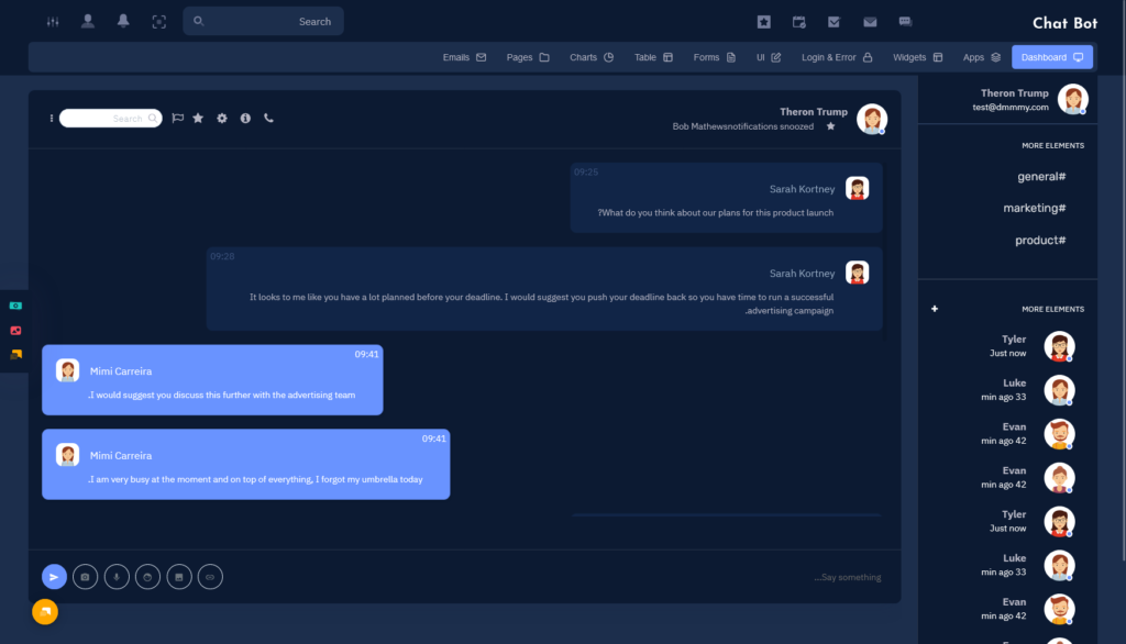 Building Chatbots: An Overview of Key Chat Application Dashboard