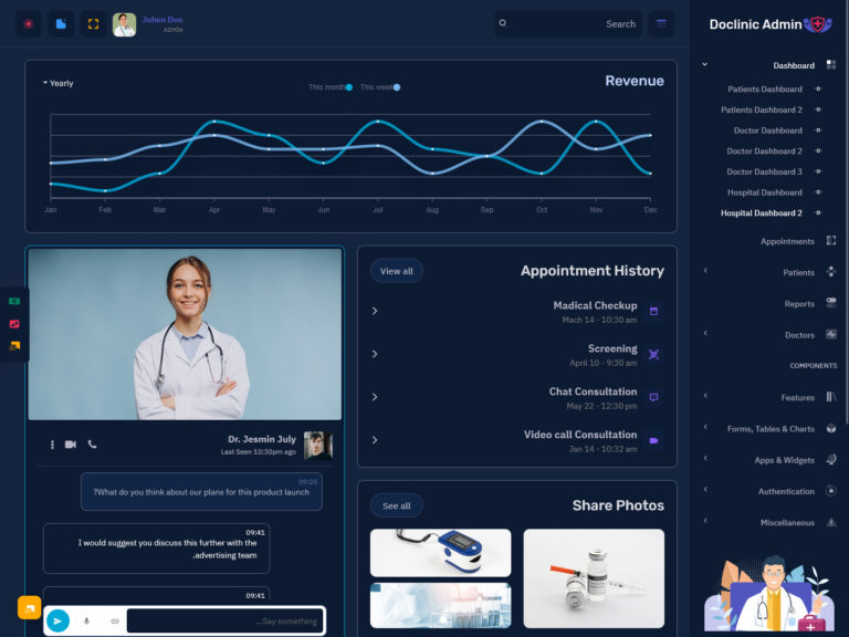 hospital dash 2 dark RTL - MultiPurpose Themes