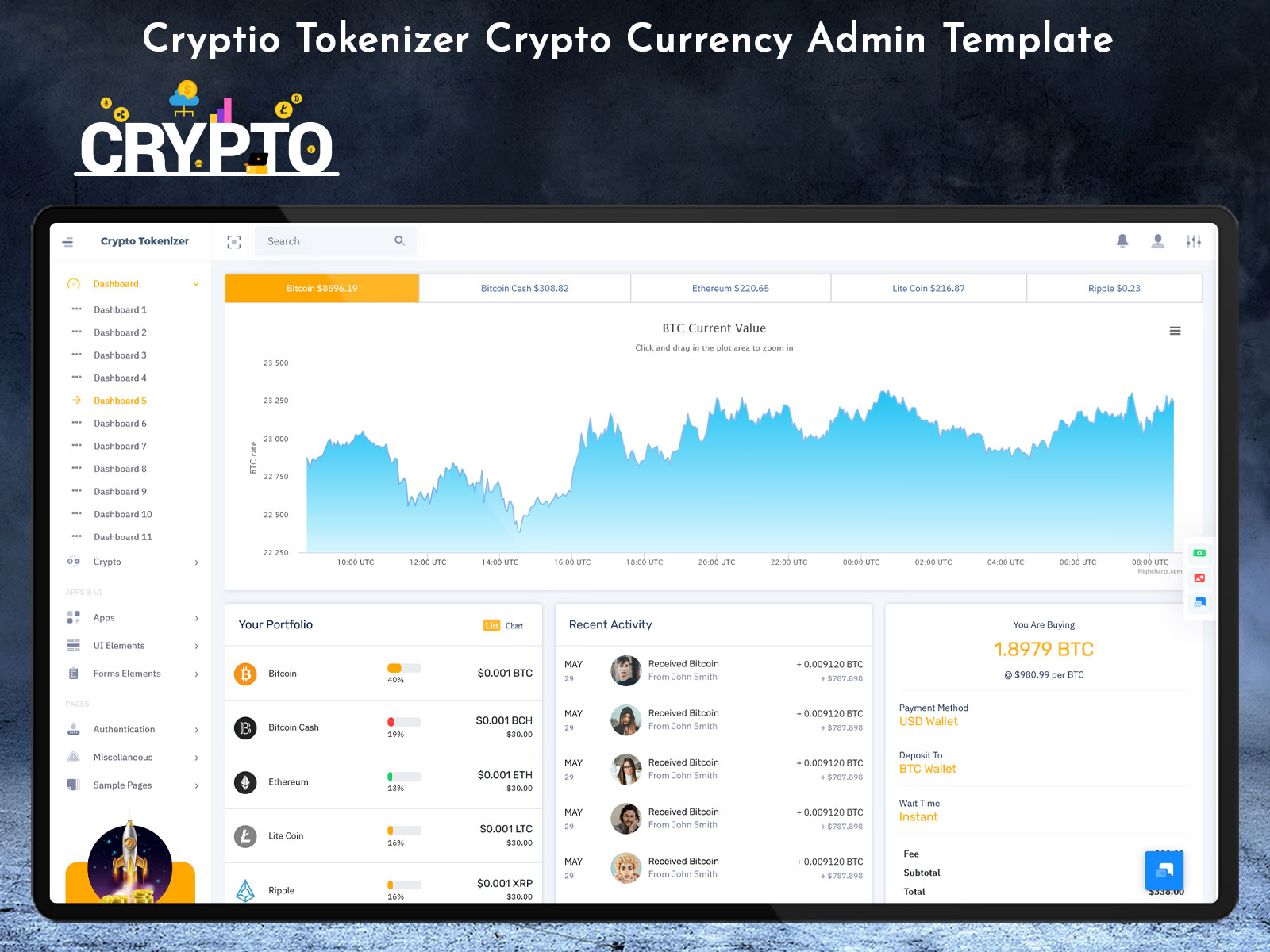 Crypto Tokenize Admin Template