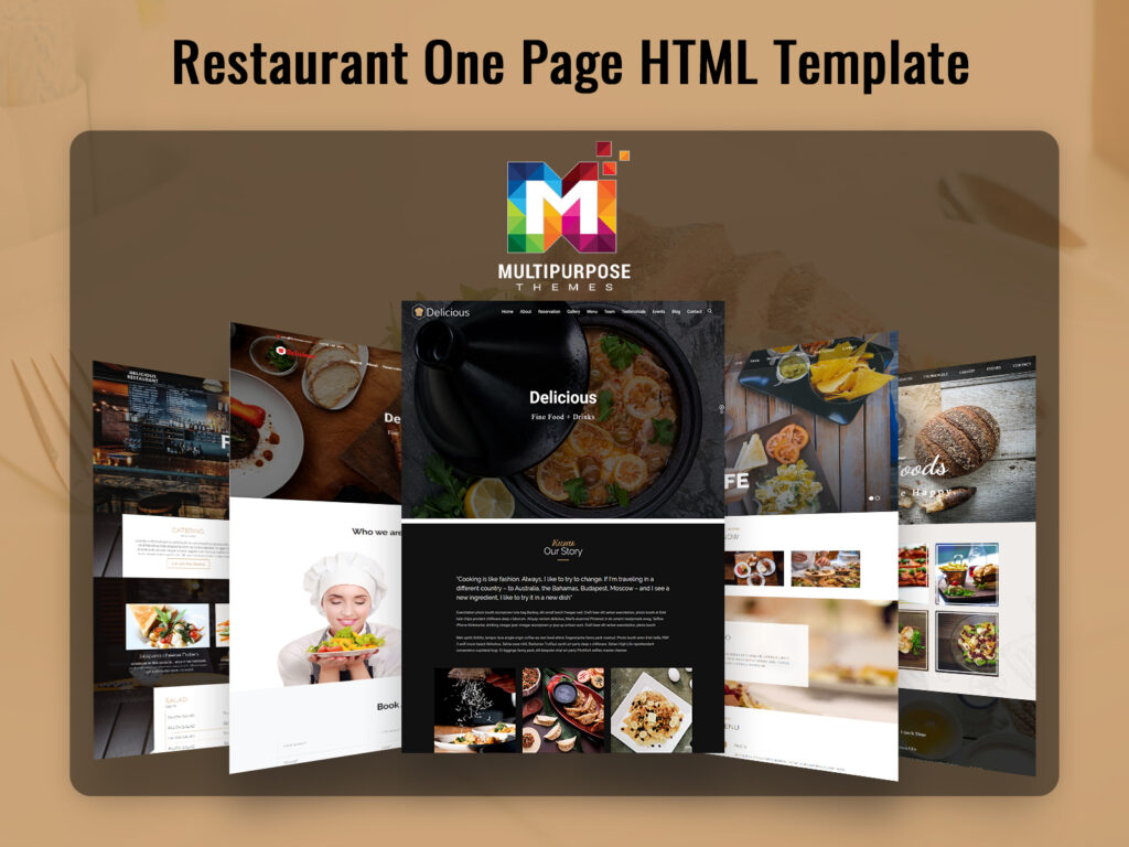 Restaurant One Page HTML Template - MultiPurpose Themes