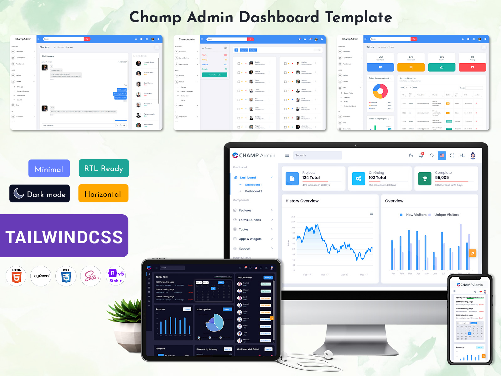 Unleashing The Power Of Champ Tailwind Admin Template For Job Analytics