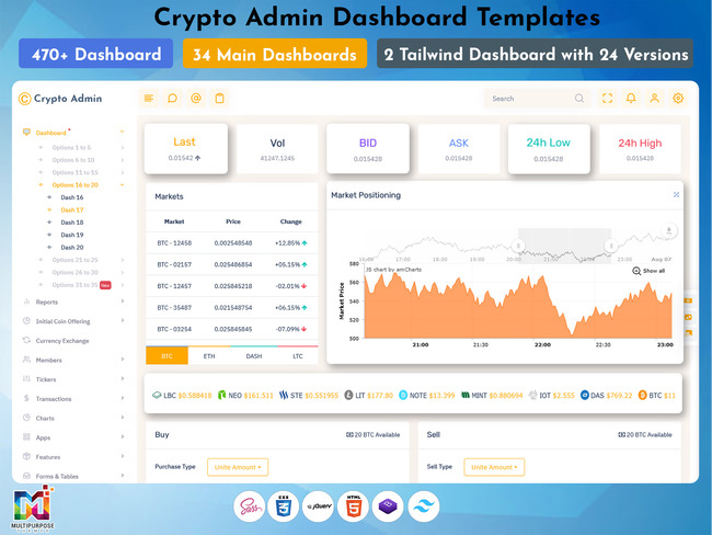 Cryptocurrency Dashboard Templates