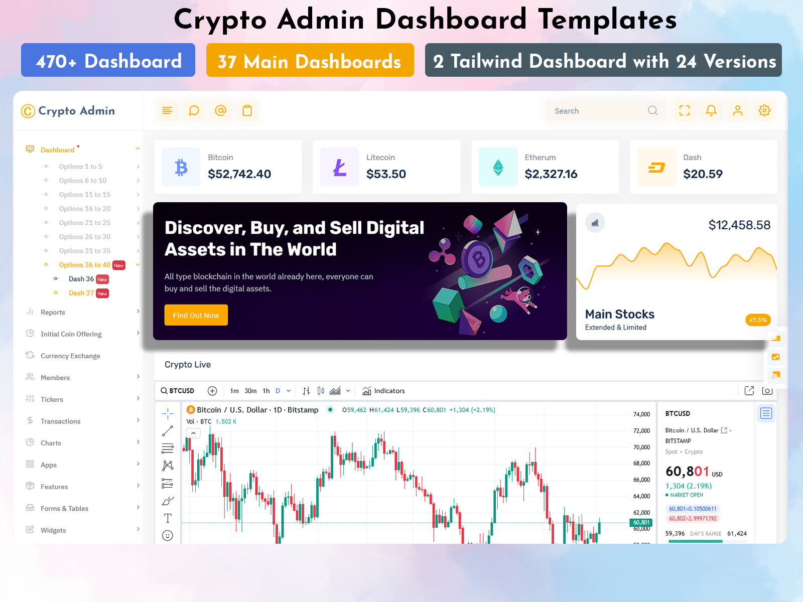 Crypto Admin Template