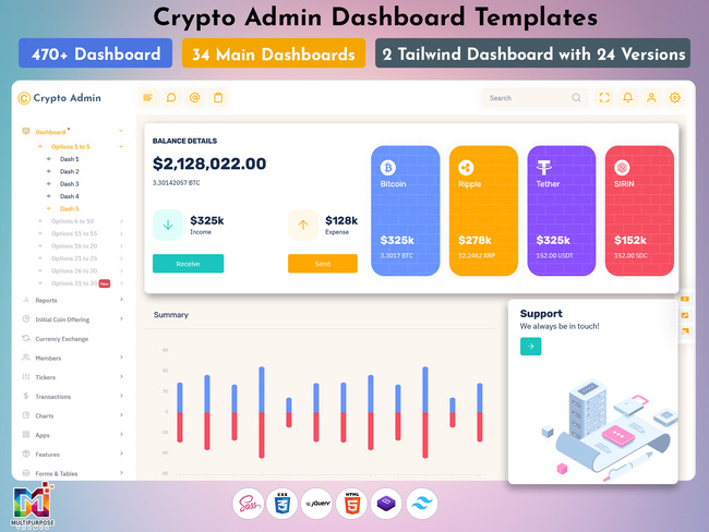 Cryptocurrency Dashboard Templates