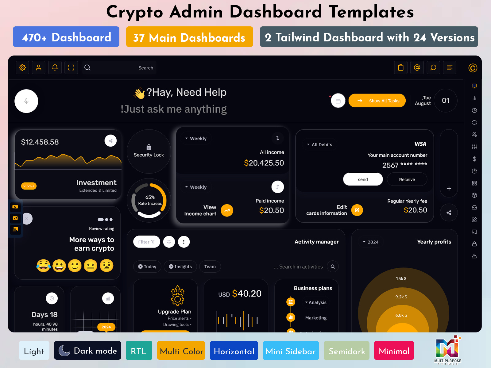 Crypto Admin Template