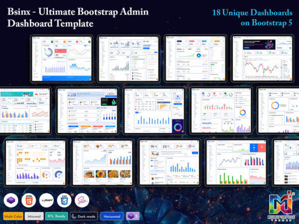 New Launch: The All-in-One Dashboard Template with 18 Designs