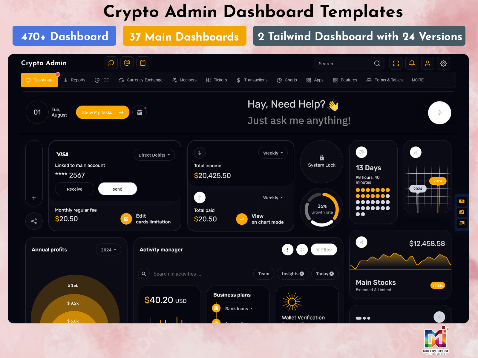 Crypto Admin Template For Cryptocurrency Exchange Wallet