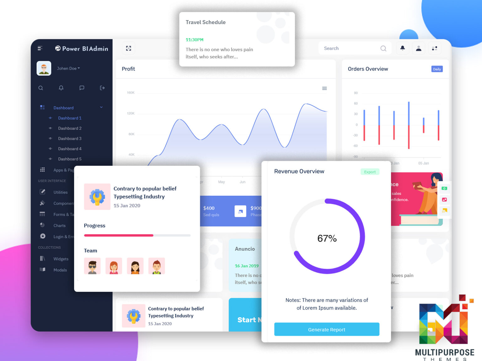 Bootstrap-Powered Dashboard Template Driving Corporate Success ...