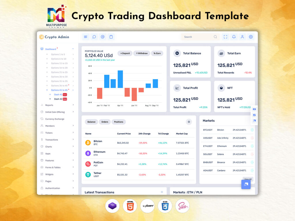 Crypto Admin Template