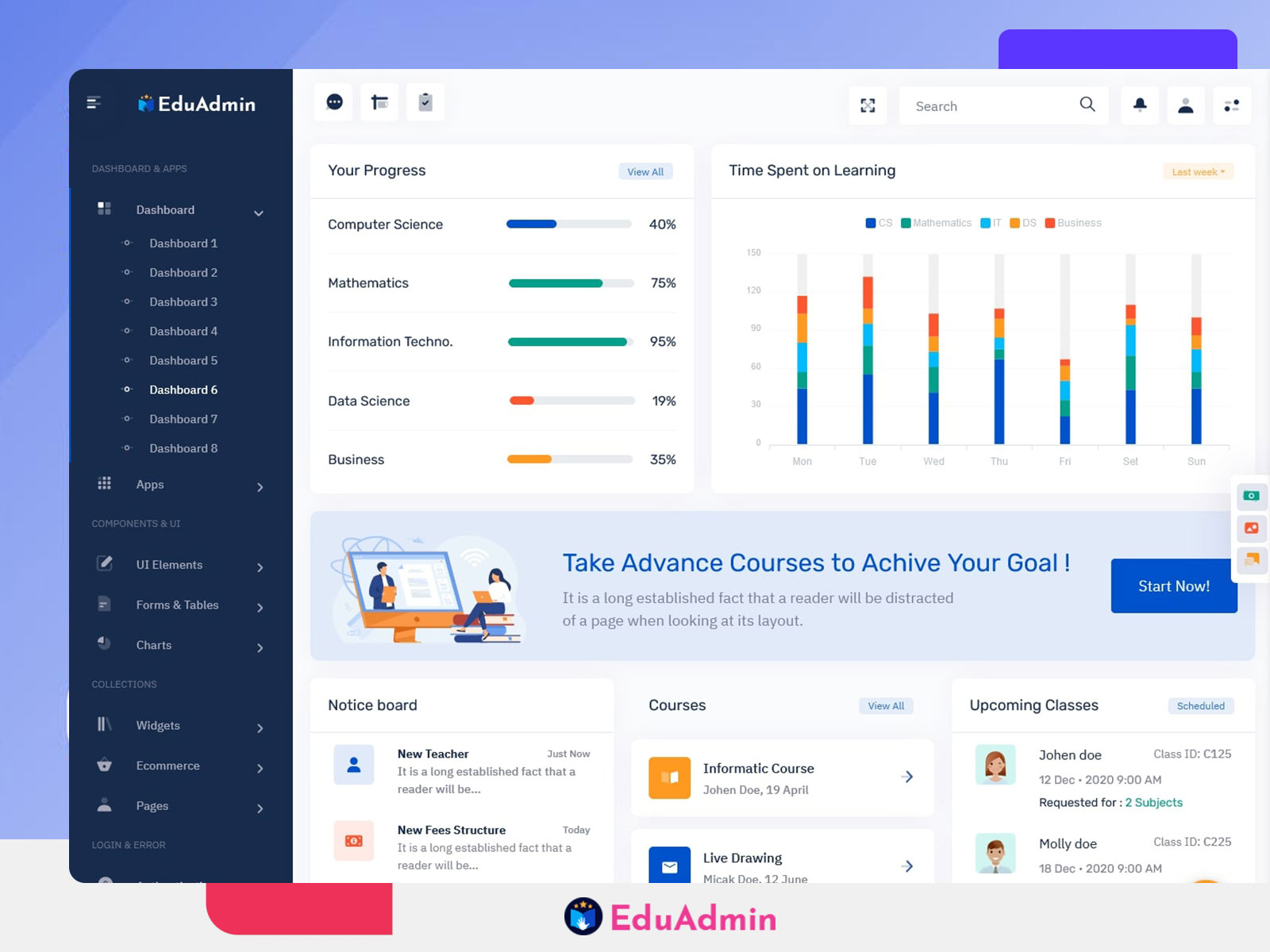 Onlinecourse Dashboard