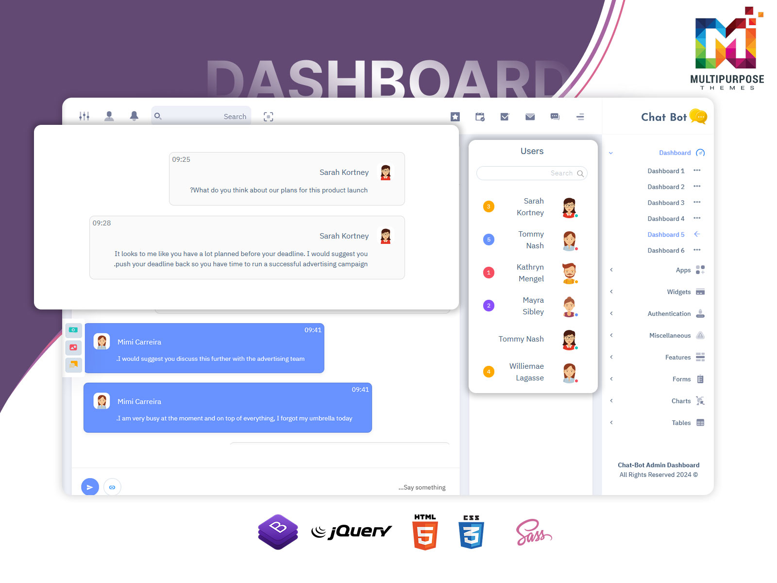 Chat Application Dashboard