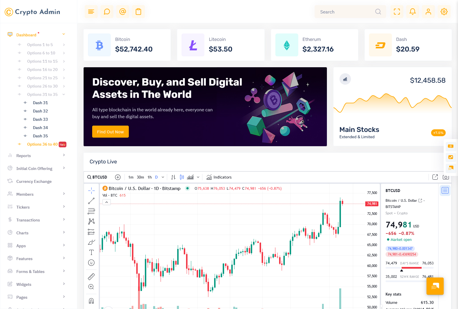 Crypto Admin Dashboard