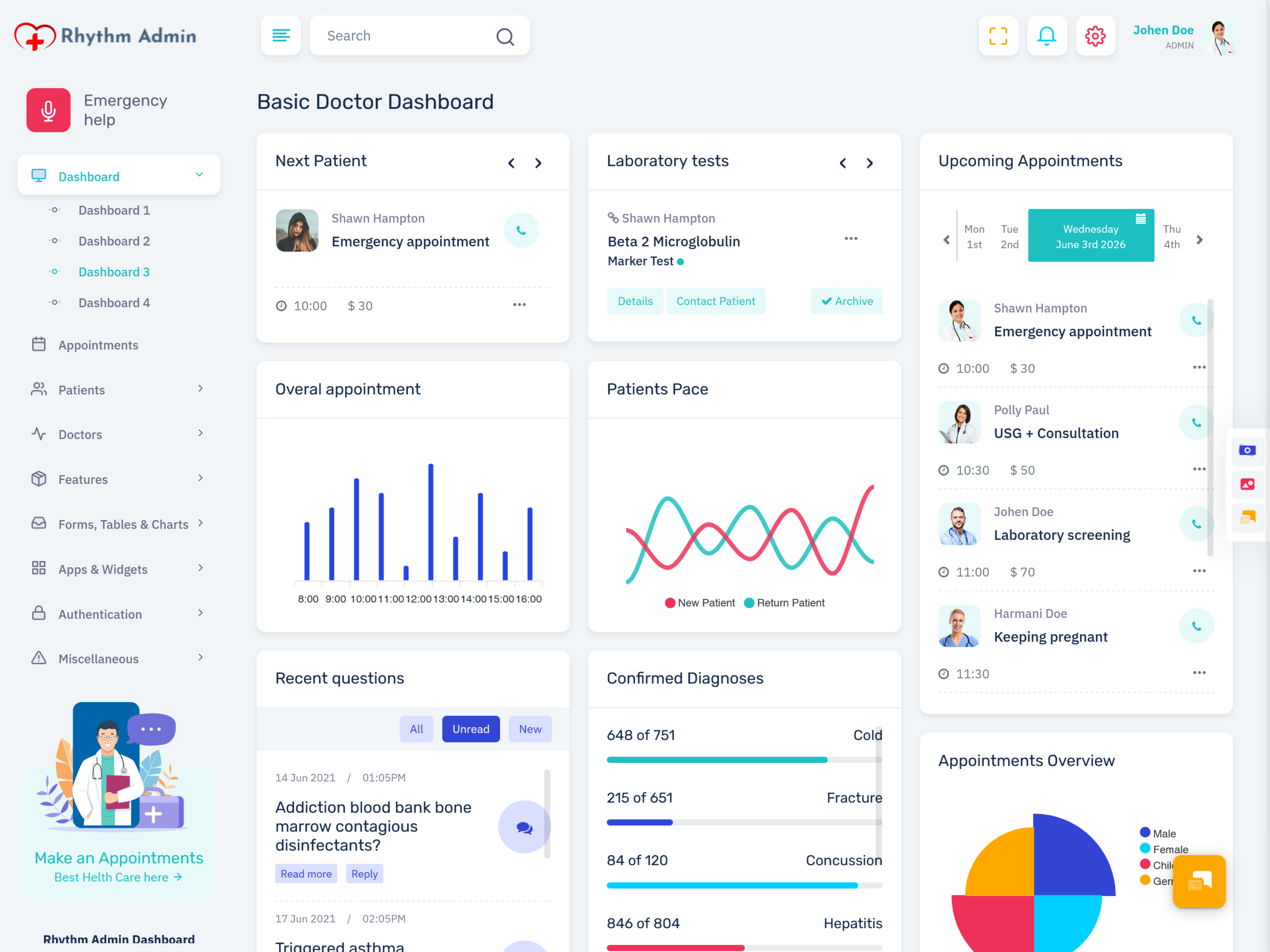 Hospital Admin Dashboard