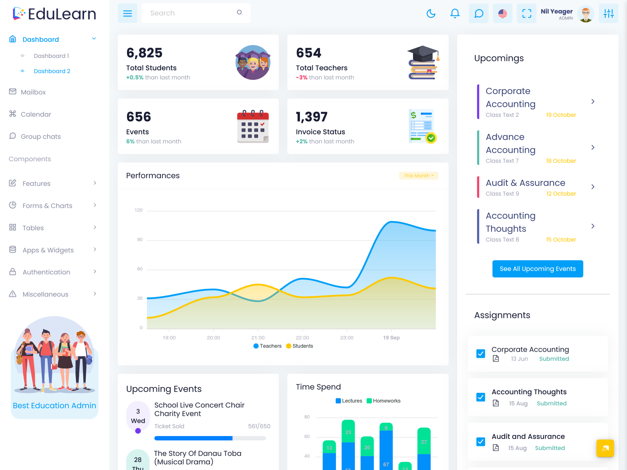 Education Admin Dashboard Template