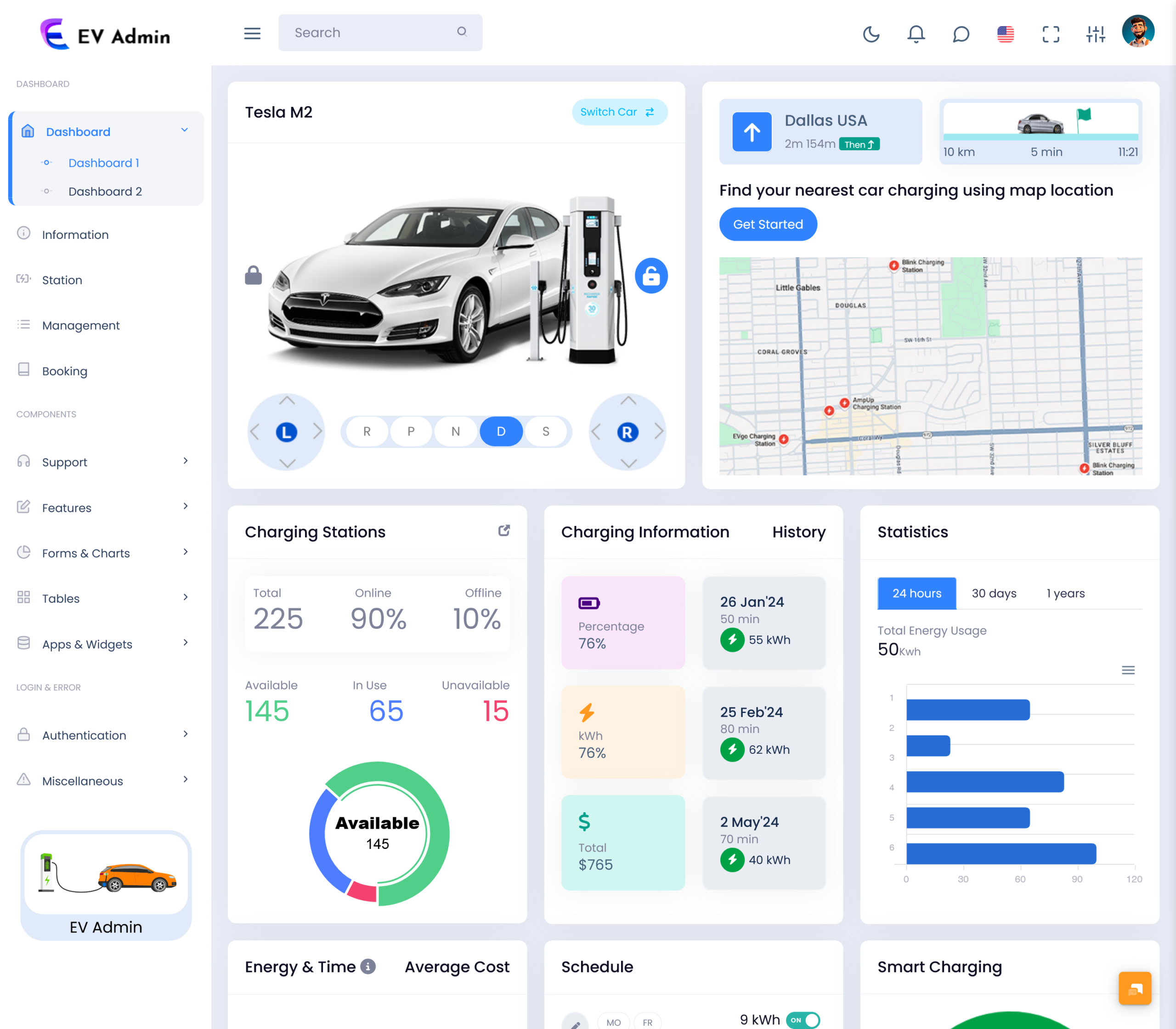 Electric Vehicle Dashboard