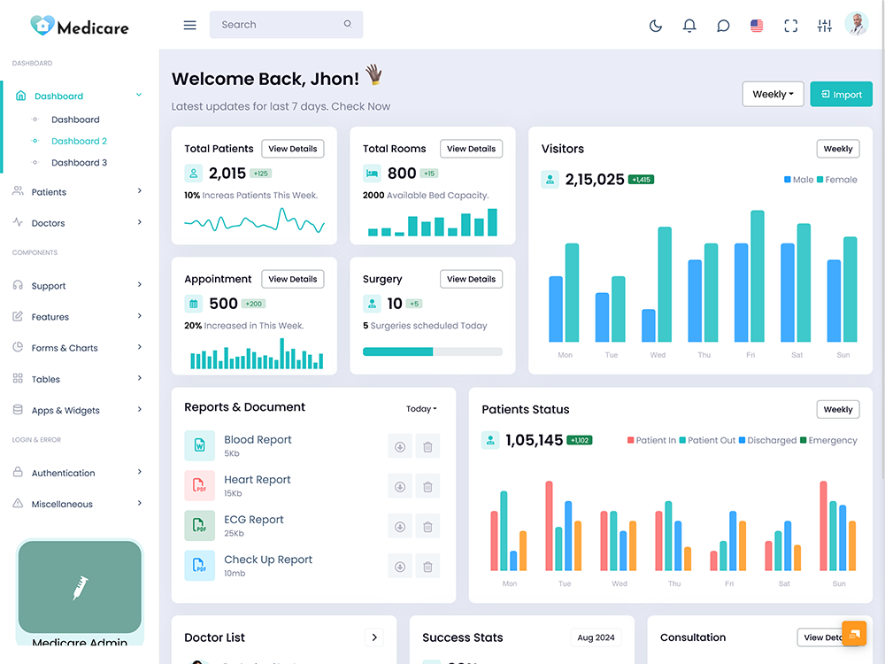 Medical Dashboard Design