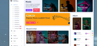 Music Dashboard UI Framework