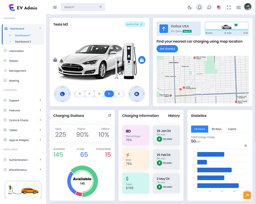 EV Charging Management Dashboard