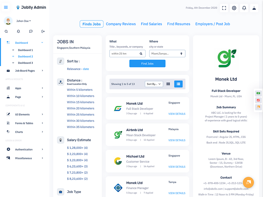 Job Portal Admin Dashboard
