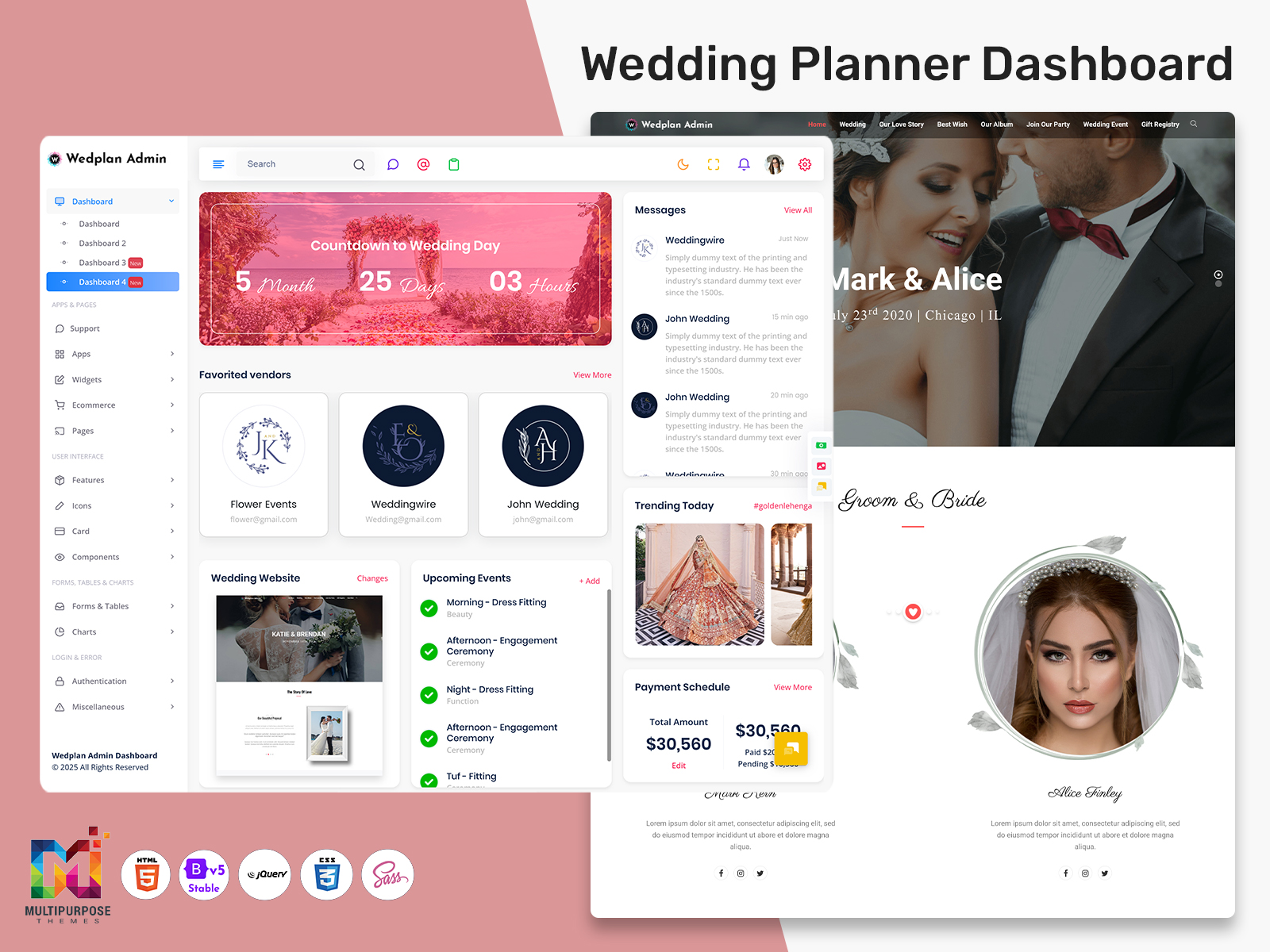 Wedding Planner Dashboard