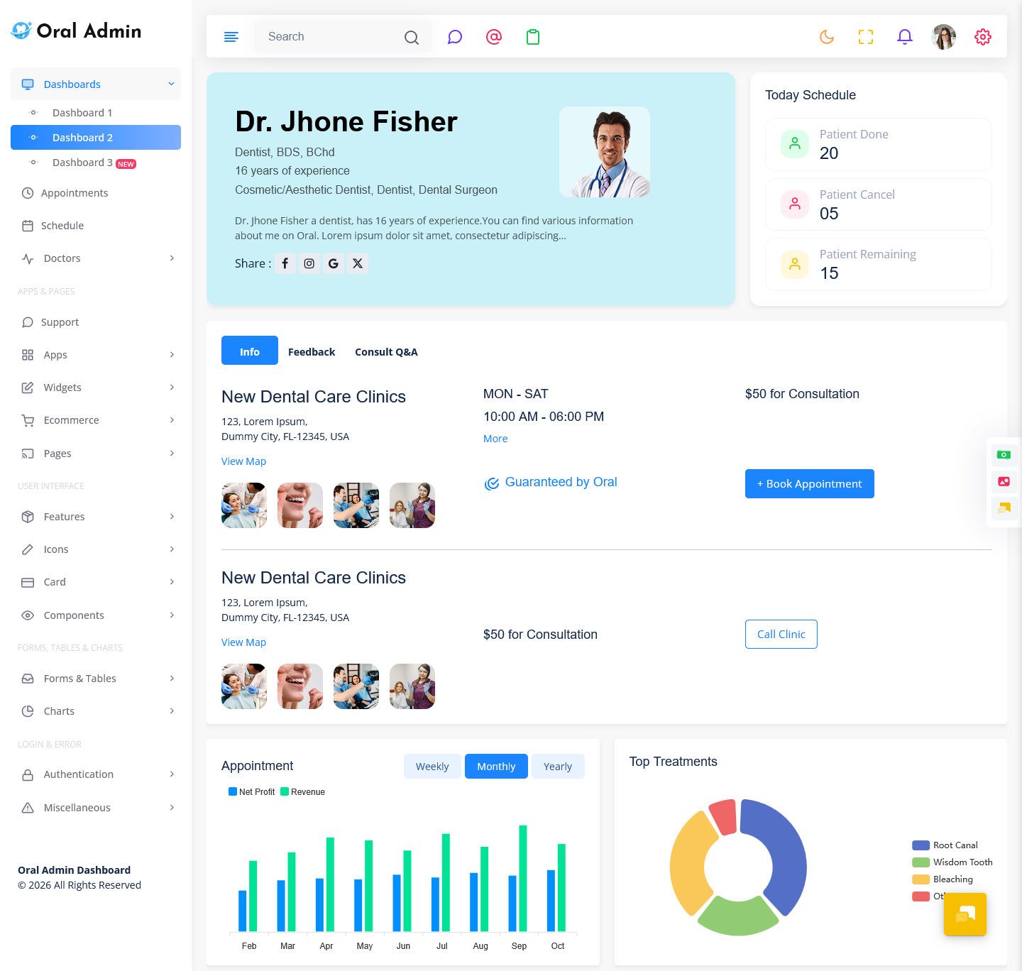 Dental dashboard